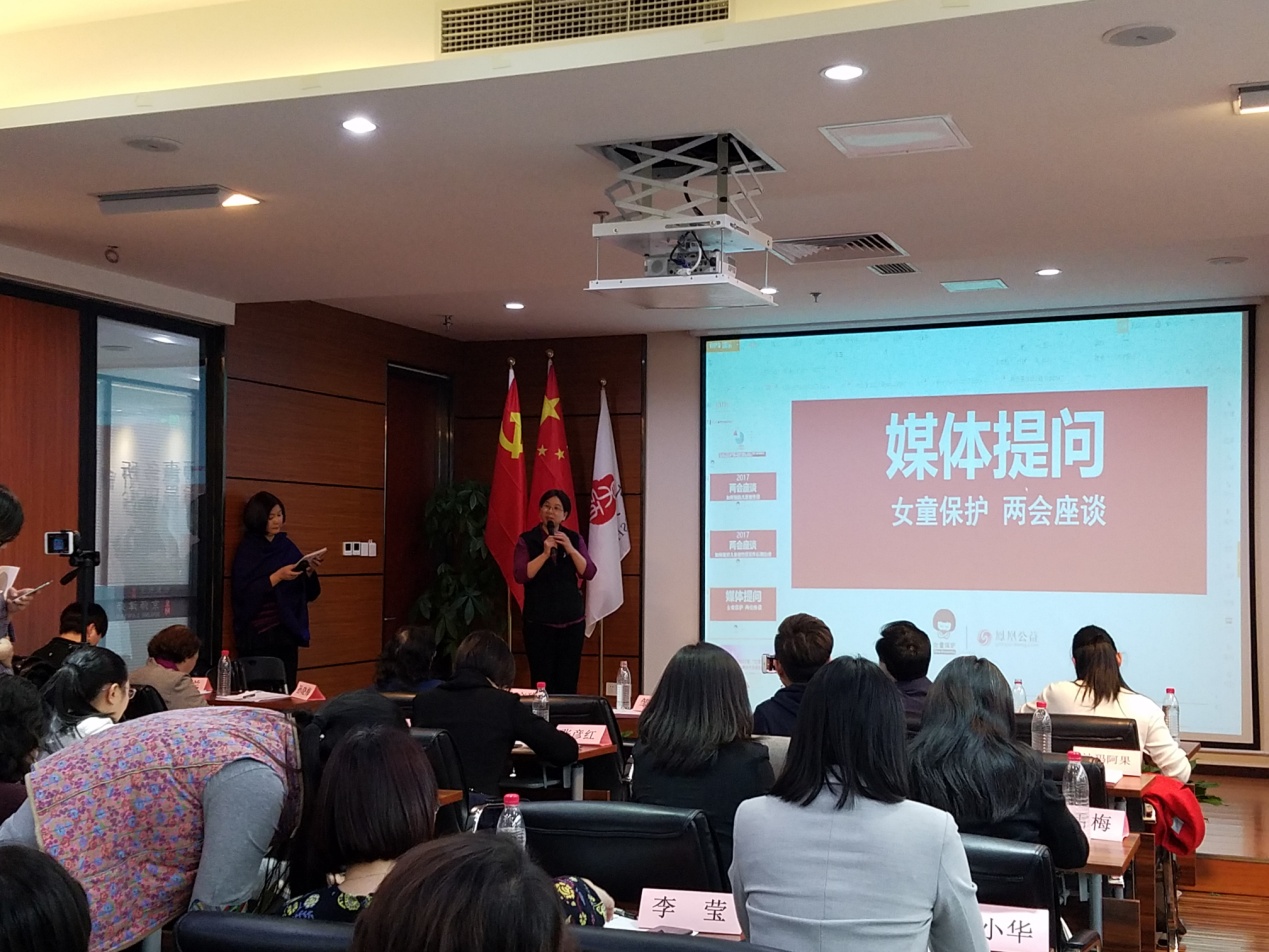 Deputies to the NPC and experts attend a seminar to call for immediate action on preventing child sex abuse, on March 2, 2017.[Photo: youth.cn]