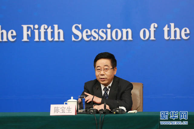 Chinese education minister Chen Baosheng speaks at a press conference on the sidelines of the political sessions on March 12, 2017. [Photo: Xinhua]