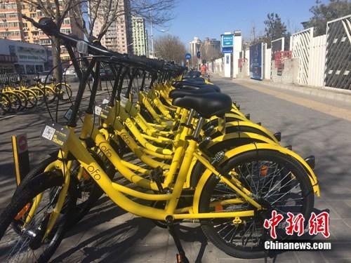 Ofo bikes around Chaoyang Park in Beijing. [Photo: chinanews.cn]