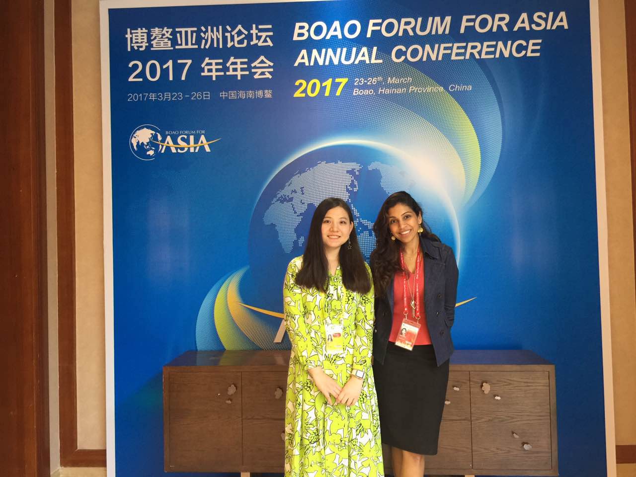 Anisha Singh, founder & CEO of India's website mydala.com during an interview with CRI's Lu Chang at the 2017 Bo'ao Forum for Asia on Friday, March 24, 2017. [Photo: China Plus/Lu Chang]
