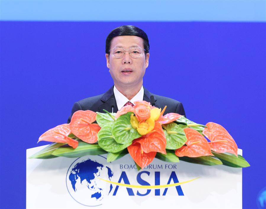 Chinese Vice Premier Zhang Gaoli addresses the opening ceremony of the Boao Forum for Asia Annual Conference 2017 in Boao, south China's Hainan Province, March 25, 2017. [Photo: Xinhua]