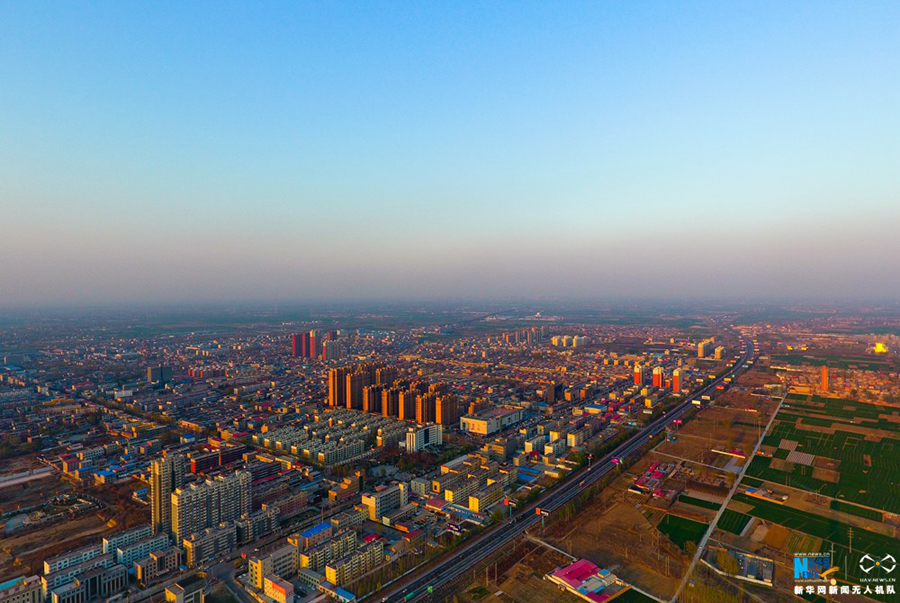 An aerial photo shows Rongcheng county in Hebei Province. [Photo: Xinhua]