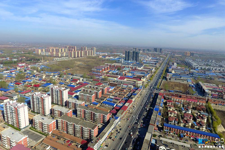An aerial photo shows Xiongxian county in Hebei Province. [Photo: Xinhua]