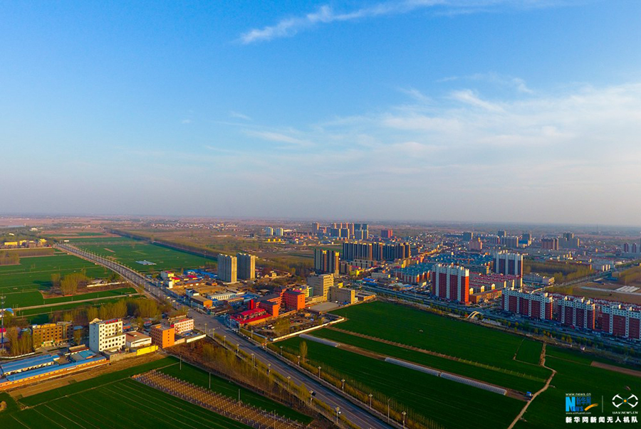 An aerial photo shows Anxin county in Hebei Province. [Photo: Xinhua]