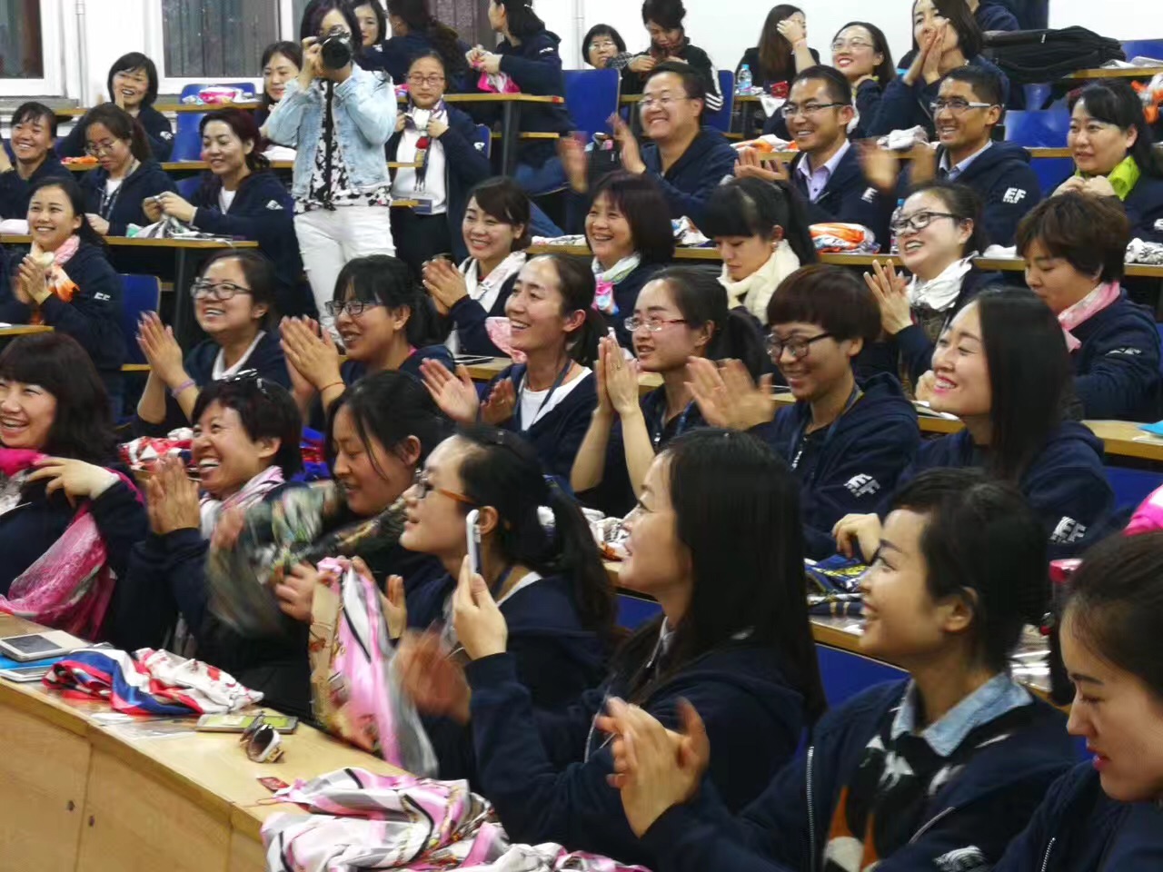 Over 100 village teachers listen to lectures on April 4, 2017 in School of Foreign Languages of Peking University. [Photo: provided to China Plus] 