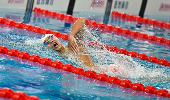 Sun Yang competing in the game [Photo: Xinhua]