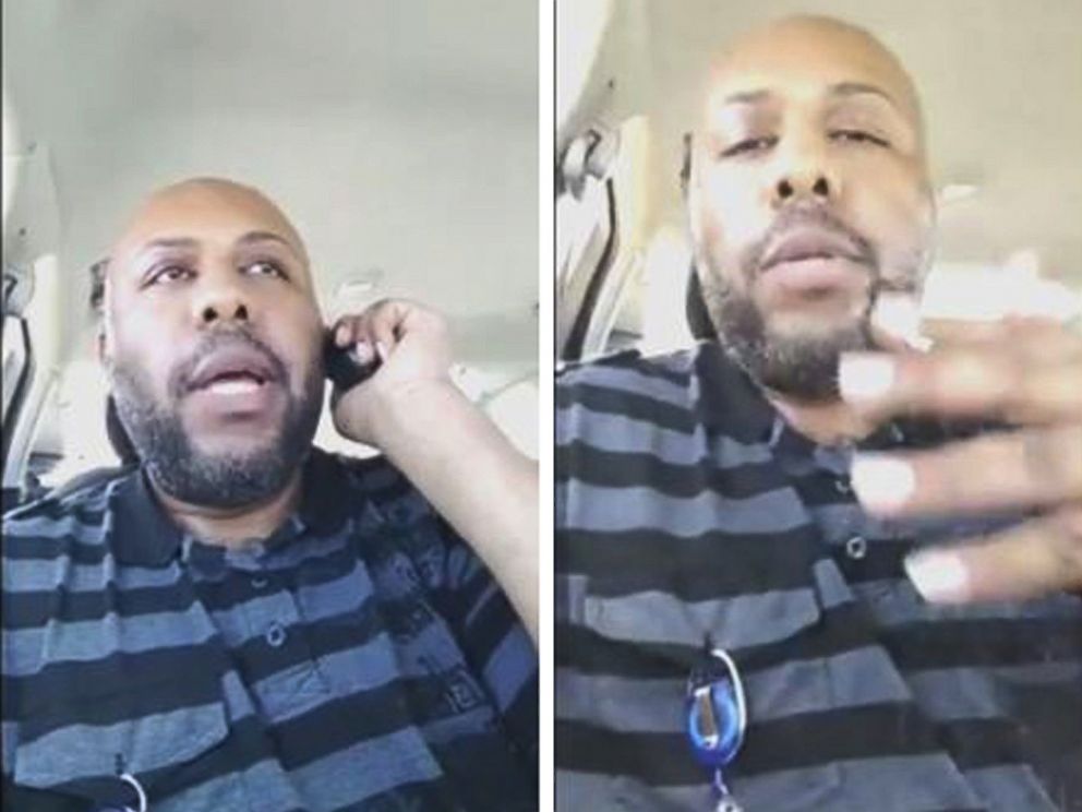 A man who identified himself as Steve Stephens is seen in a combination of stills from a video he broadcast of himself on Facebook in Cleveland, April 16, 2017.[Photo: Facebook]