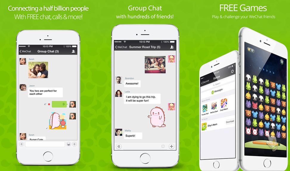 Screenshots of WeChat interfaces on Apple's App Store [Photo: apple.com]