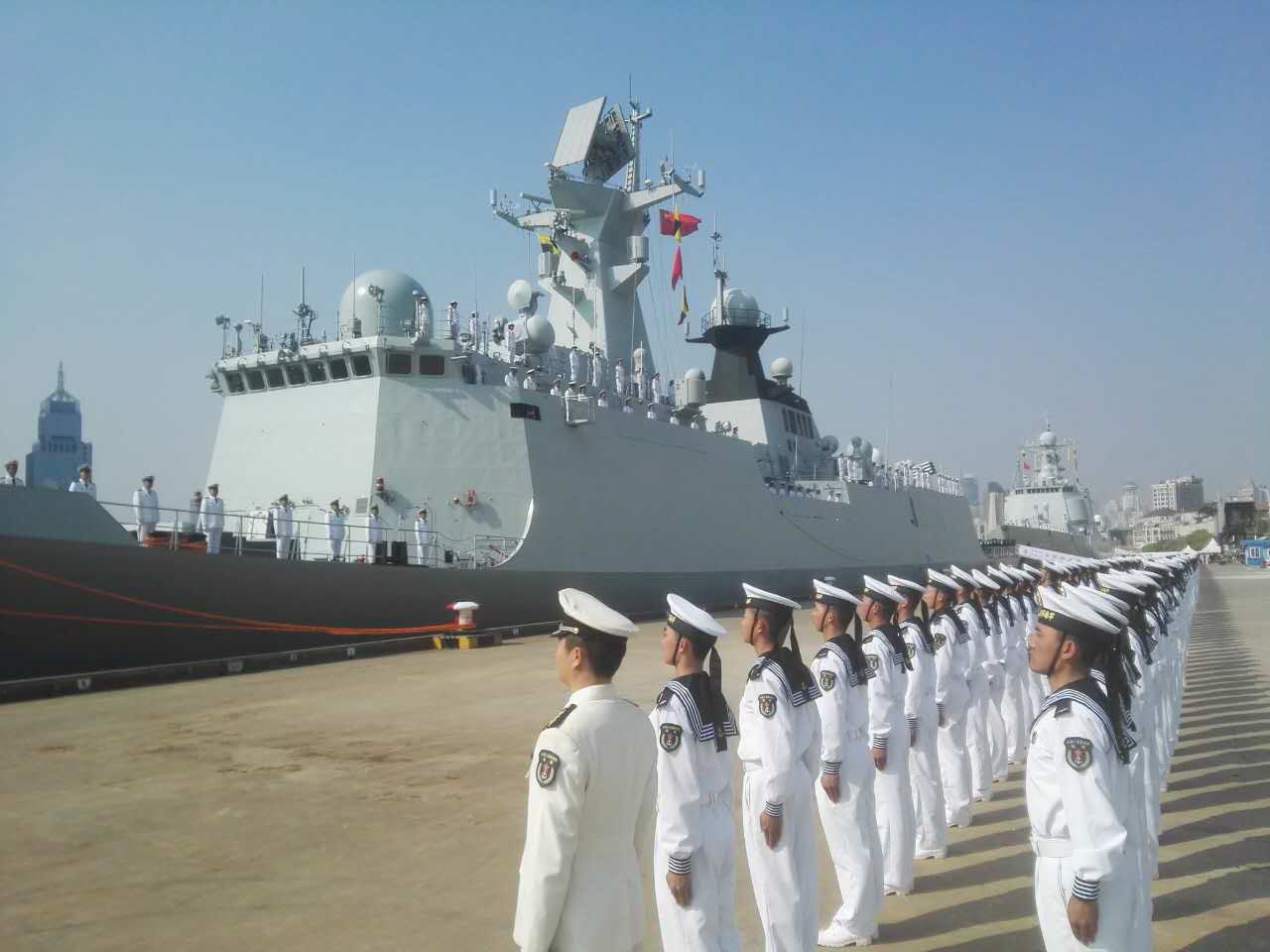 A fleet of three Chinese naval ships leaves Shanghai for public relations visits to more than 20 countries on April 23, 2017. Sunday marks the 68th anniversary of the establishment of the PLA Navy.[Photo: military.cnr.cn] 