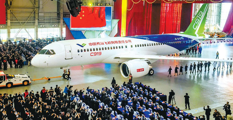China’s first domestically produced passenger plane, the C919, built by the Commercial Aircraft Corporation of China Ltd. [Photo: kankancity.com]