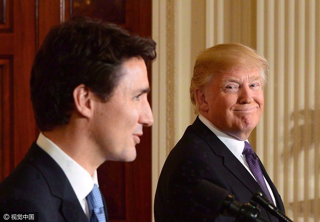 Prime Minister Justin Trudeau and U.S. President Donald Trump take part in a joint press conference at the White House in Washington, D.C., on February 13, 2017. The White House says U.S President Donald Trump has told both Prime Minister Justin Trudeau and Mexico's president that he has agreed not to terminate the North American Free Trade Agreement at this time. [File photo: THE CANADIAN PRESS/Sean Kilpatrick]