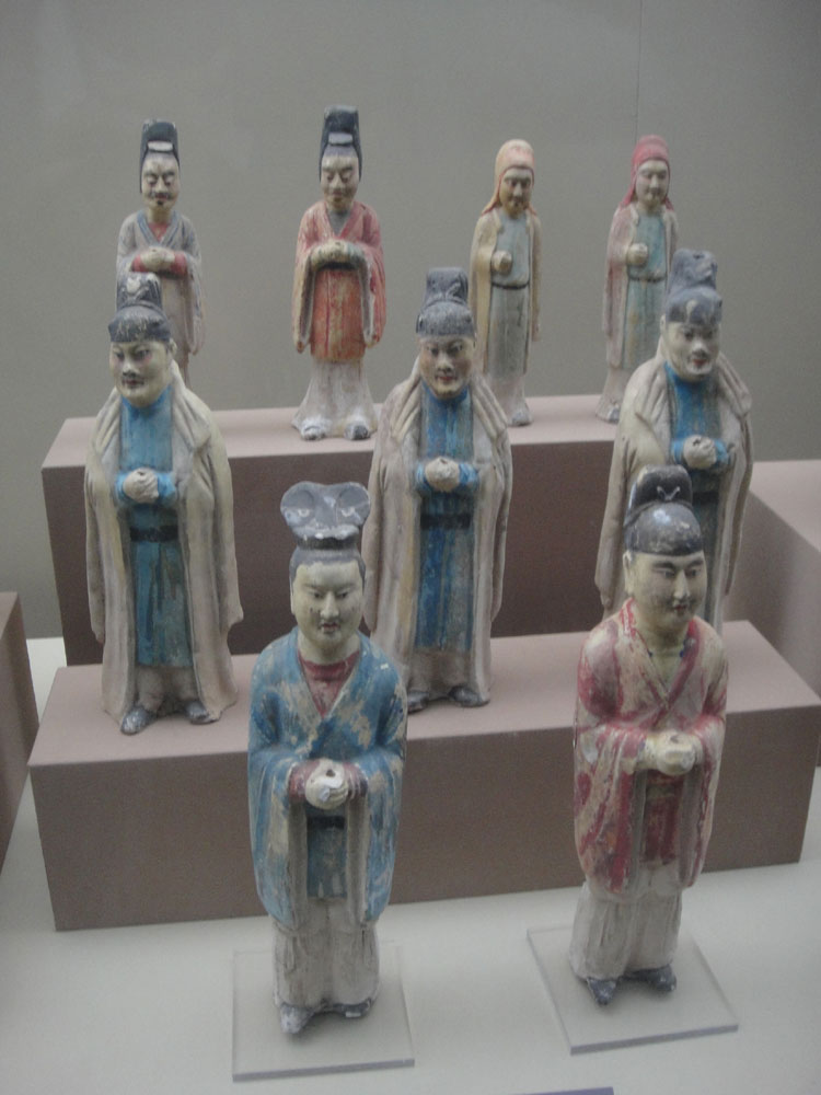 Tang Dynasty figurines are seen at the Zhao Tomb Museum in Xianyang, northwest China's Shaanxi Province. [Photo: China Plus]