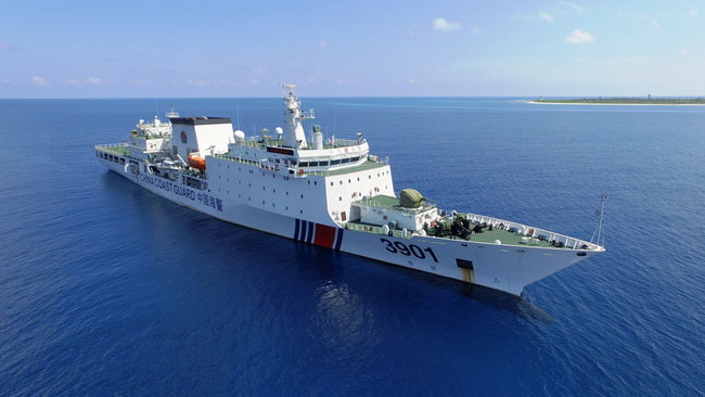 World’s largest coast guard vessel, China Coast Guard (CCG) 3901, patrols the Xisha Islands in the South China Sea, in April 2017. [Photo: scsb.gov.cn]