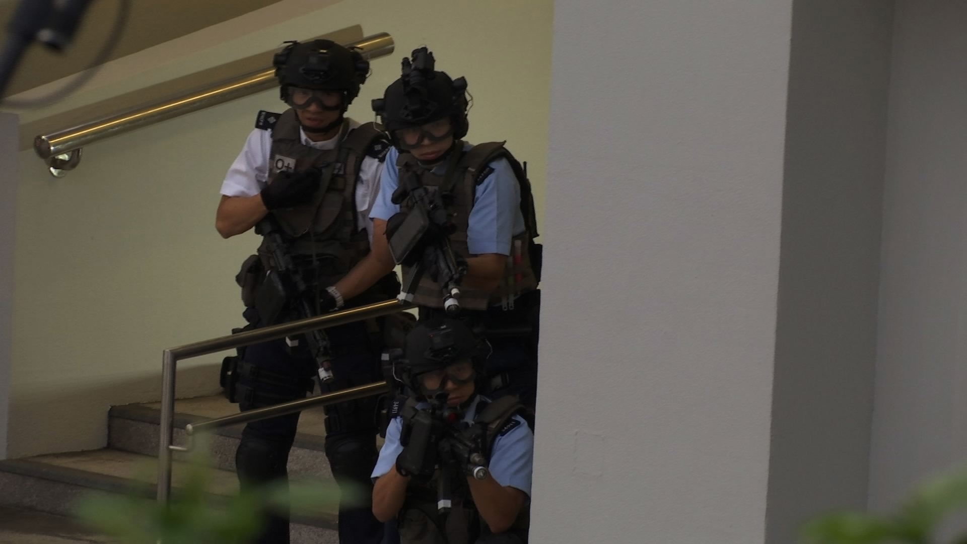 HK Police Drill-Emergency Unit Simulated Response. [Photo: CGTN]