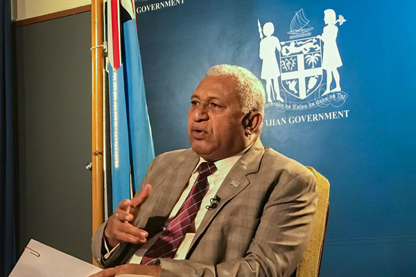 Fijian Prime Minister Frank Bainimarama. [Photo: China Plus]