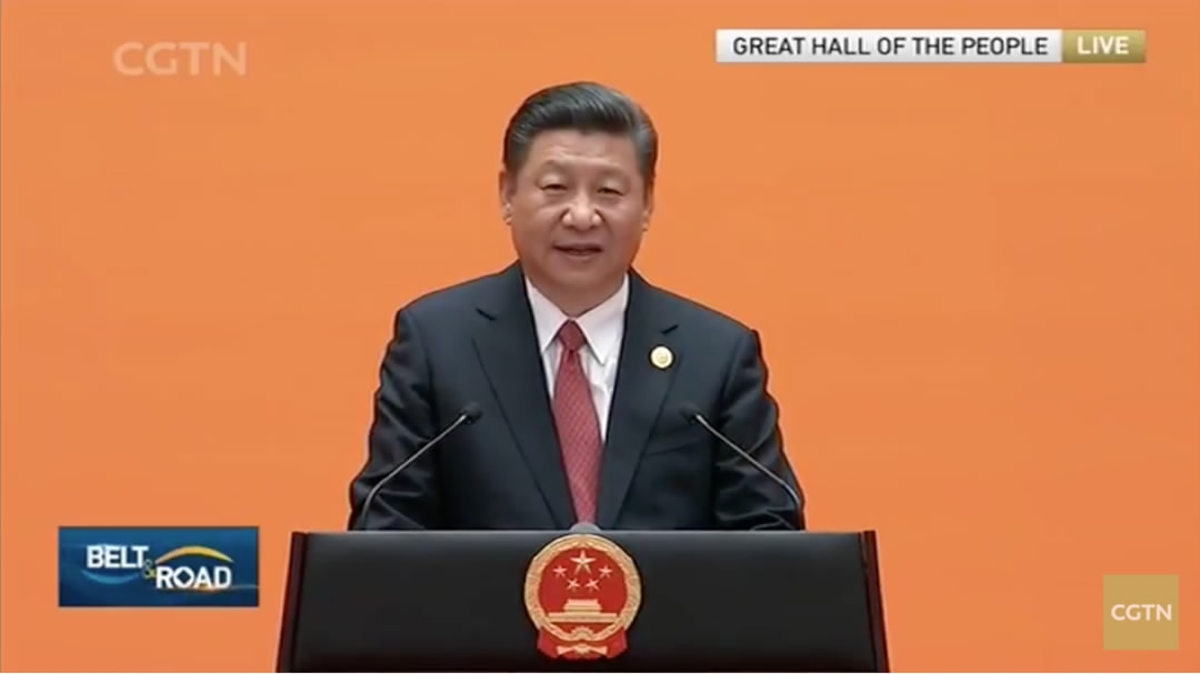 Chinese President Xi Jinping stresses that human history advances with cultural inclusiveness, as he proposes a toast at the welcoming banquet for distinguished guests attending the Belt and Road Forum for International Cooperation in Beijing, May 14, 2017. [Photo: CGTN]