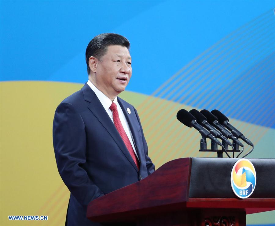 Chinese President Xi Jinping delivers a keynote speech at the opening ceremony of the Belt and Road Forum (BRF) for International Cooperation in Beijing, capital of China, May 14, 2017. [Photo: Xinhua/Ma Zhancheng]
