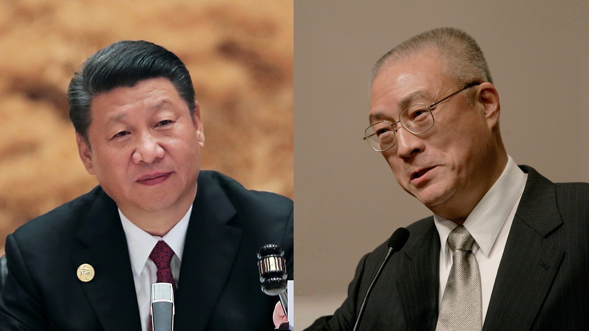 Xi Jinping (right) and Wu Den-yih [Photo: CGTN]