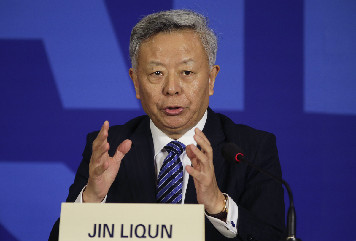 Asian Infrastructure Investment Bank (AIIB) President Jin Liqun speaks during a press conference in Beijing on January 17, 2016. [Photo: AP/Andy Wong]