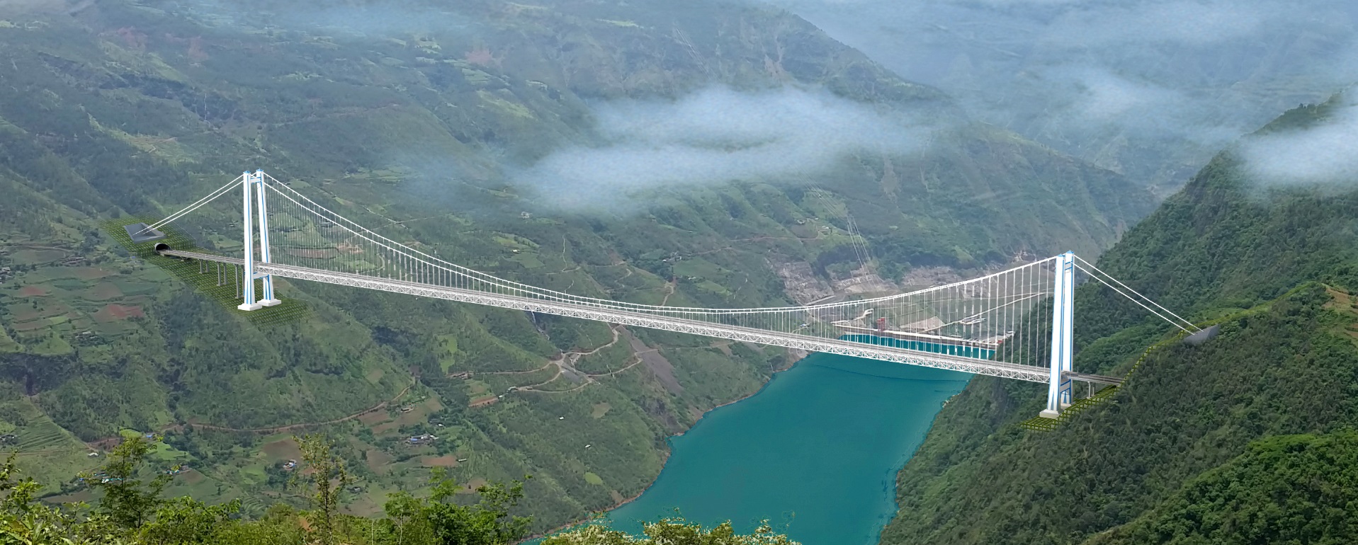 An architects impression of China's Jin'an-Jinshajiang Bridge. [File Photo: ynglsj.com]