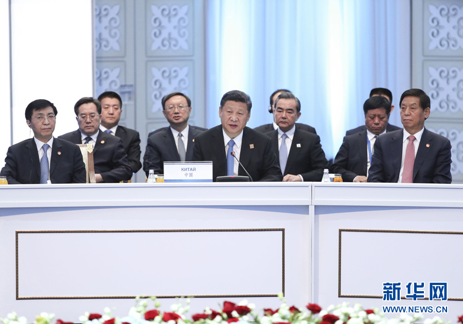 Chinese President Xi Jinping speaks at the annual summit of the SCO in Astana, Kazakhstan, June 9, 2017. [Photo: Xinhua] 