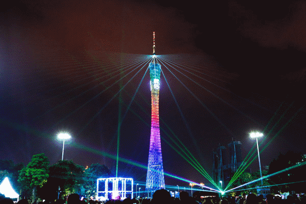 The night view of the landmark in Guangzhou, south China’s Guangdong province. [Photo:qq.com]