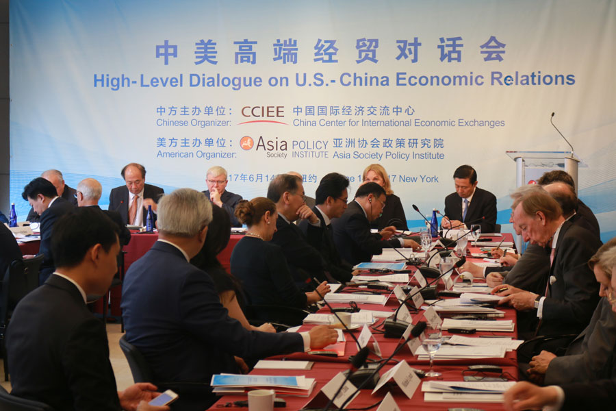 The High-Level Dialogue on U.S.-China Economic Relations, co-hosted by the Asia Society Policy Institute and China Center for International Exchanges, kicks off in New York on June 14th , 2017. [Photo: China Plus/Zhao Xinyu]