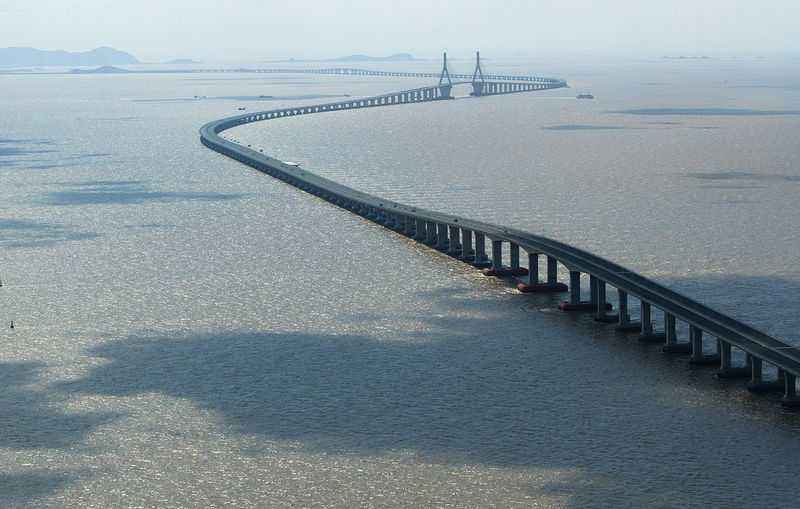 Aerial shot of the Hangzhou Bay Bridge [File photo: baidu.com]