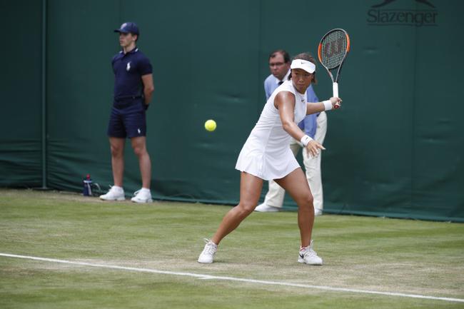 Han Xinyun of China is knocked out of the Wimbledon Championships as She was kicked out by Zarina Diyas of Kazakhstan in two sets. [Photo: lesports.com]