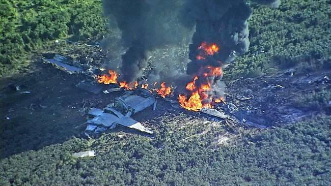 A military transport plane crashed Monday in the U.S. state of Mississippi. [Photo: huanqiu.com]