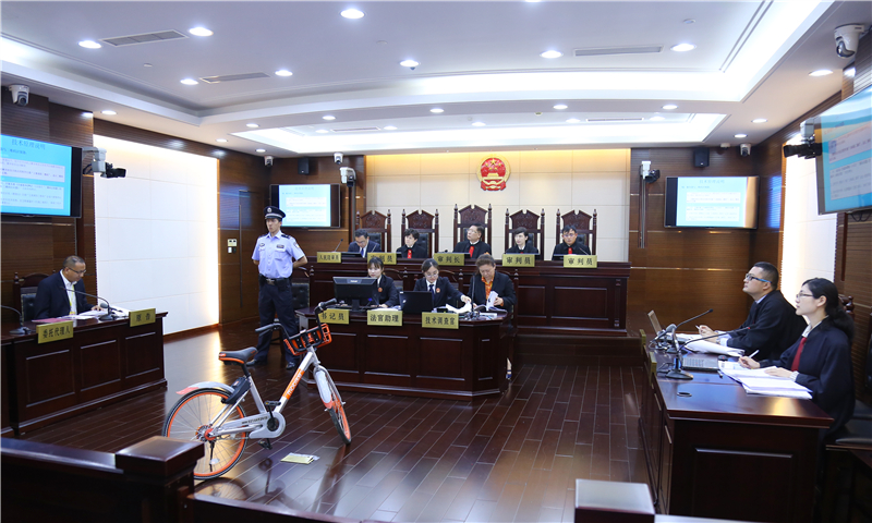 The Mobike's case was heard in public in the Shanghai Intellectual Property Court on August 16. [Photo: cnr.cn]