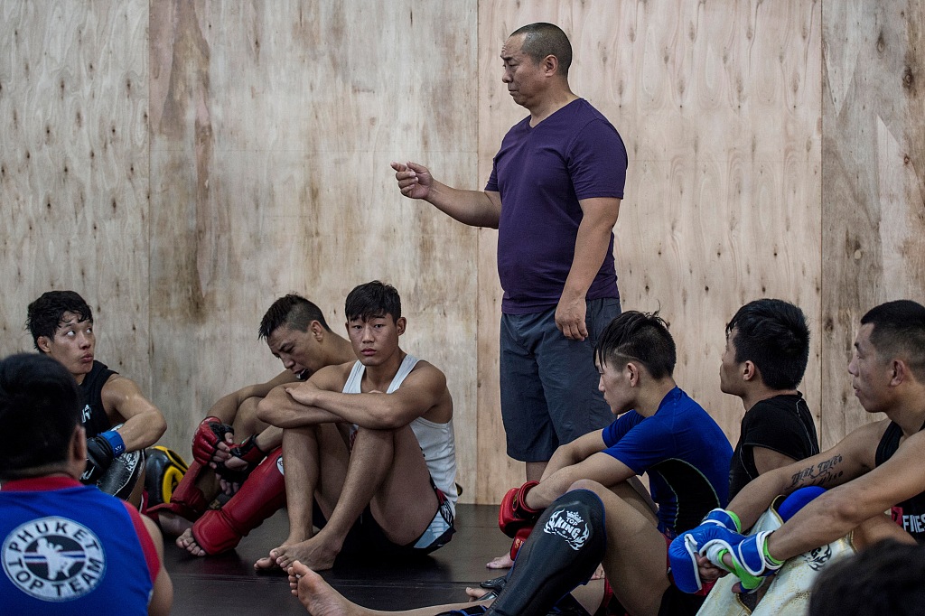 The photo shows the daily training scene of the "boxing orphans". [Photo:VCG]